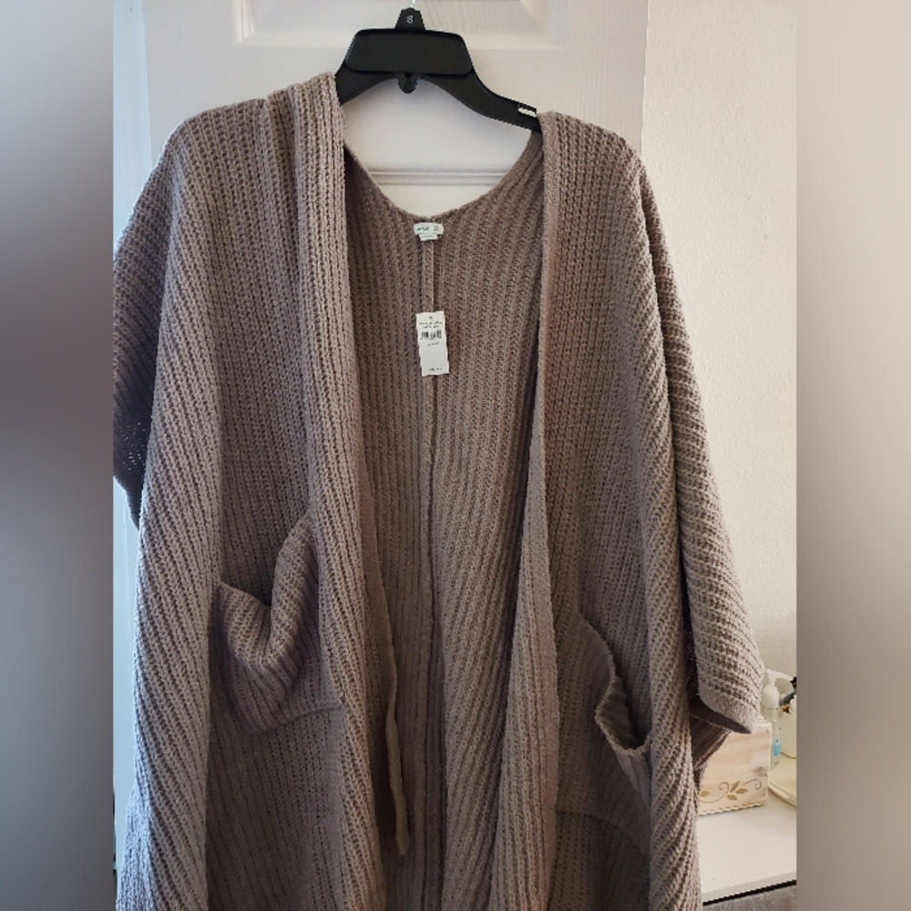 Cozy Brown Knit Sweater Cardigan